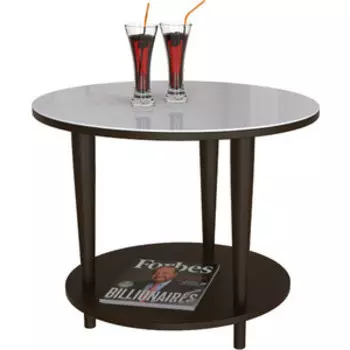 Стол журнальный Мебелик BeautyStyle 10 венге, стекло белое (П0001234)