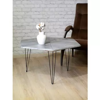 Стол журнальный Мебелик BeautyStyle 23 орех гикори grey / черный (П0007132)