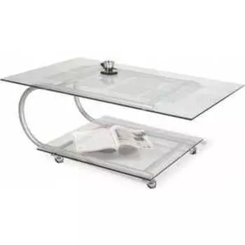 Стол журнальный Мебелик Дуэт 10 металлик, прозрачное (322)