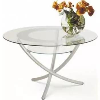 Стол журнальный Мебелик Дуэт 4 металлик, прозрачное (342)