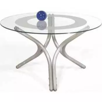 Стол журнальный Мебелик Дуэт 6 металлик, прозрачное (312)