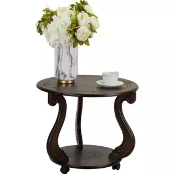 Стол журнальный Мебелик Грация (М) на колесах темно-коричневый (П0005561)