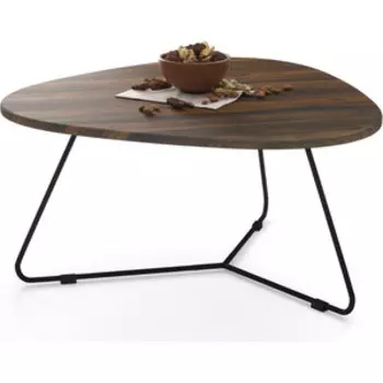 Стол журнальный Мебелик Лючия 7101 мускатный орех, черный (П0005423)