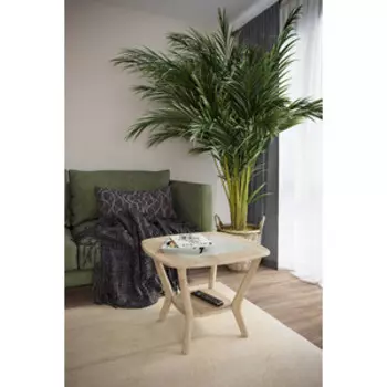 Стол журнальный Мебелик Мельбурн со стеклом дуб сонома/дуб сонома (П0005113)