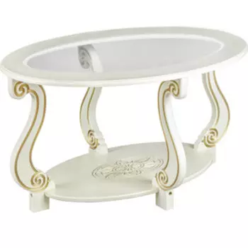 Стол журнальный Мебелик Овация (С) слоновая кость/золото (856)