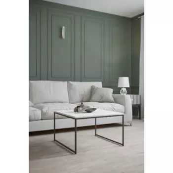 Стол журнальный Мебелик Овер белый мрамор/черный (П0004827)