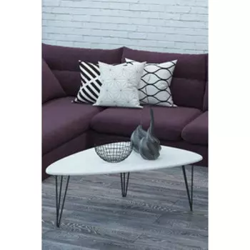 Стол журнальный Мебелик Престон белый бетон/черный (П0002795)