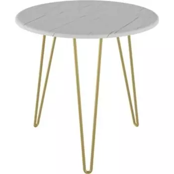 Стол журнальный Мебелик РИД Голд 530 белый мрамор