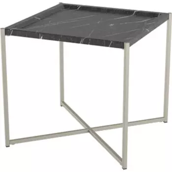 Стол журнальный Мебелик Стефан черный мрамор/титан