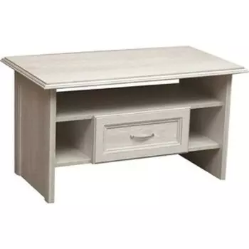 Стол журнальный Олимп 32.20 сохо бетон пайн белый / ДВПО белый / Masa Decor бетон пайн белый / профиль бетон пайн белый патина