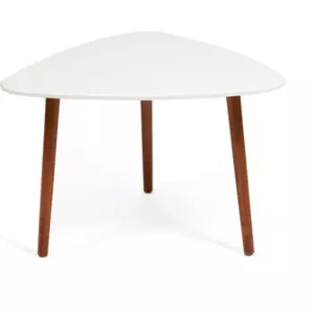 Стол журнальный TetChair Troya МДФ/дерево белый ножки орех