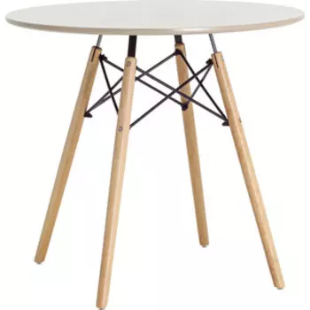 Стол Stool Group круглый Eames DSW D80 бежевый на деревянных ножках