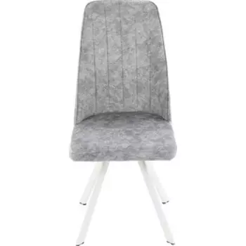 Стул Аврора Сильвио металл белый муар/ткань диджитал силвер