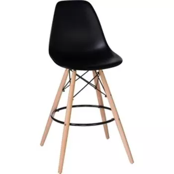 Стул барный Dobrin DSW BAR LMZL-PP638G ножки светлый бук, цвет сиденья черный (B-03)