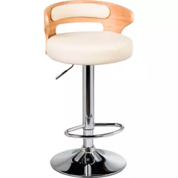 Стул барный Dobrin FRED LMZ-1018 натуральное дерево, кремовый