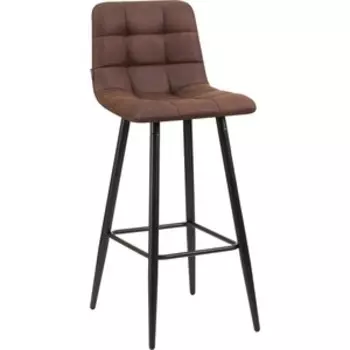 Стул барный Dobrin NICOLE LML-8078 черные матовые ножки, коричневая микрофибра (PK-03)