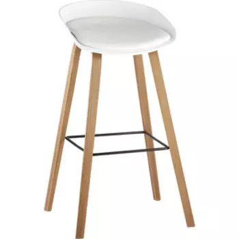 Барный стул Stool Group Libra с ПУ подушкой/деревянные ножки 8319B white