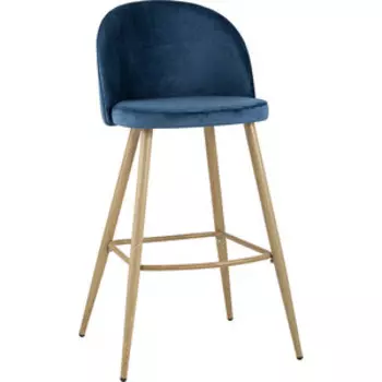 Барный стул Stool Group Лион голубой велюр