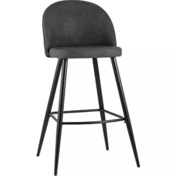Барный стул Stool Group Лион темно-серая экокожа черные ножки BC-99004B HDL-8 DUAL