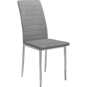 Стул Dikline Текс каркас хром B22 серый
