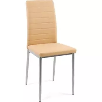 Стул Dikline Текс каркас хром к/з Pegaso бежевый