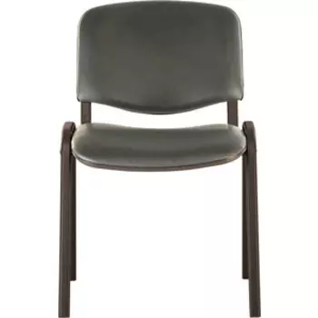 Стул для персонала и посетителей Brabix Iso CF-005 черный каркас/кожзам серый (531979)