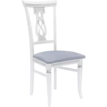 Стул Leset Юта белый 9003 + патина серебро, обивка жаккард Атина серебро Ж4.04