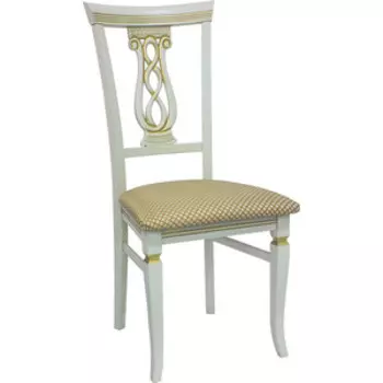 Стул Leset Юта слоновая кость1013 с золотой патиной/жаккард Атина золотой Ж4.02