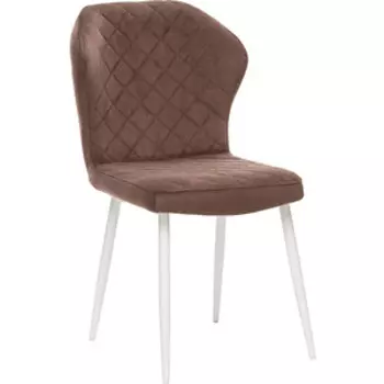 Стул Leset Шейл, металл белый, велюр Ultra Chocolate