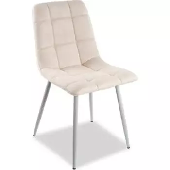 Стул Leset Скай металл белый/велюр Ultra sand песок