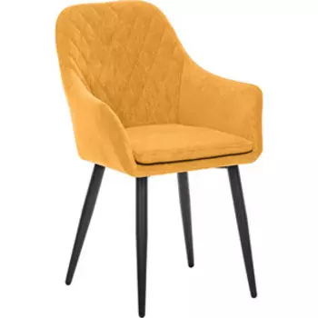 Стул Leset Слим каркас черный, велюр горчица