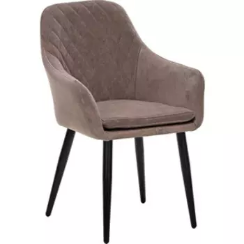 Стул Leset Слим металл черный, велюр латте