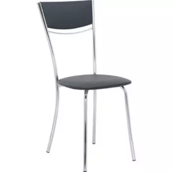 Стул Leset Татум хром, экокожа черная