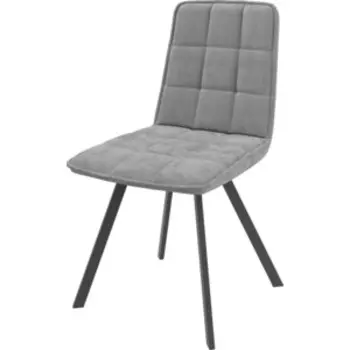 Стул Мамадома Ром люкс каркас металл черный/ткань замша lux серый b22 (101511)