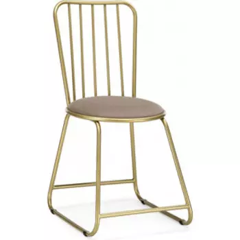 Стул на металлокаркасе Woodville Лирион бежевый велюр / золото (577862)