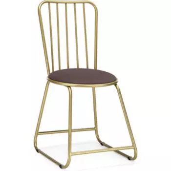 Стул на металлокаркасе Woodville Лирион какао велюр / золото (577863)