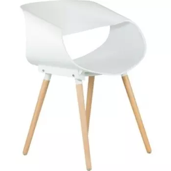 Стул обеденный Dobrin ALIEN LMZL-PP682 ножки светлый бук, цвет белый (W-02)