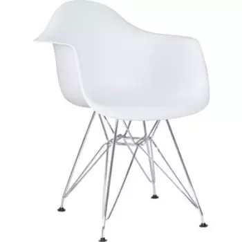 Стул обеденный Dobrin DAW CHROME LMZL-PP620B ножки хром, цвет сиденья белый
