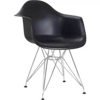 Стул обеденный Dobrin DAW CHROME LMZL-PP620B ножки хром, цвет сиденья черный