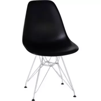 Стул обеденный Dobrin DSR LMZL-PP638A ножки хром, цвет черный (B-03)