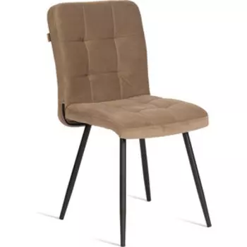 Стул обеденный TetChair Medeo, разборный, велюр, 47х56х89, бежевый/черный, (Porsche 5)