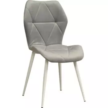Стул ОЛМЕКО Дора велюр тенерифе грей/металл белый