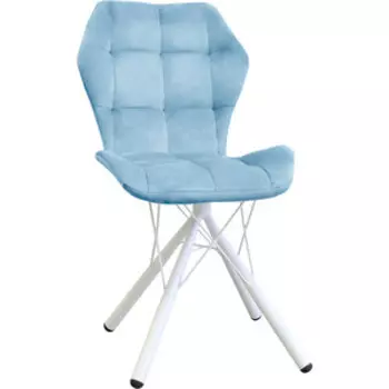 Стул Планета про Бабочка паутинка, небесно-серый, белые ножки (13090153)