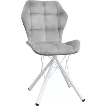 Стул Планета про Бабочка паутинка, серый, белые ножки (13090155)