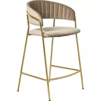 Стул полубарный Bradex Turin латте, ножки золото (FR 0559)