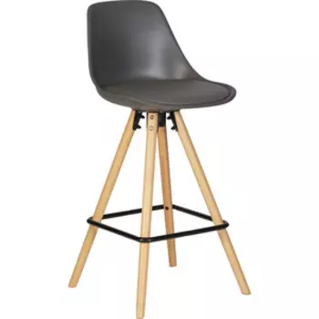 Стул полубарный Dobrin RONNI LMZL-PP759A-1 ножки светлый бук, темно-серый (GR-04)