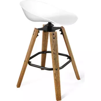 Стул полубарный Sheffilton SHT-ST19/S93 белый/брашированный коричневый/черный муар