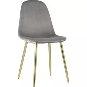 Стул полубарный Stool Group Валенсия велюр серый золотые ножки