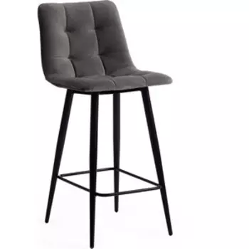 Стул полубарный TetChair Chilly (mod. 7095пб) ткань/металл 55x44x94 серый barkhat 26/черный