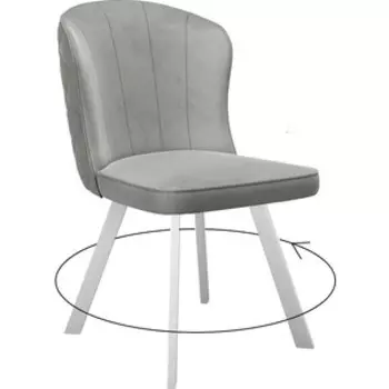 Стул поворотный Dikline 219 B22 серый ножки белые